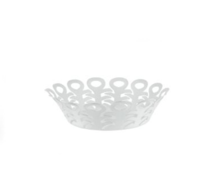 Alessi Vimini mand, klein en wit, ontworpen door Michel Boucquillon