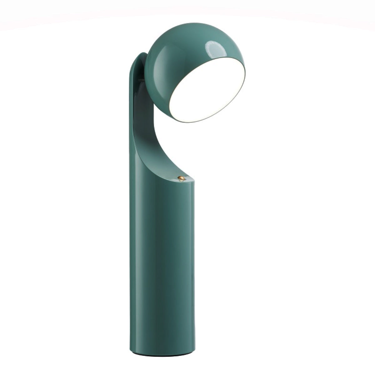 Alessi Mono Retro Lamp Renew Blue, mooie oplaadbare leeslamp met grote lichtkop, vooraanzicht