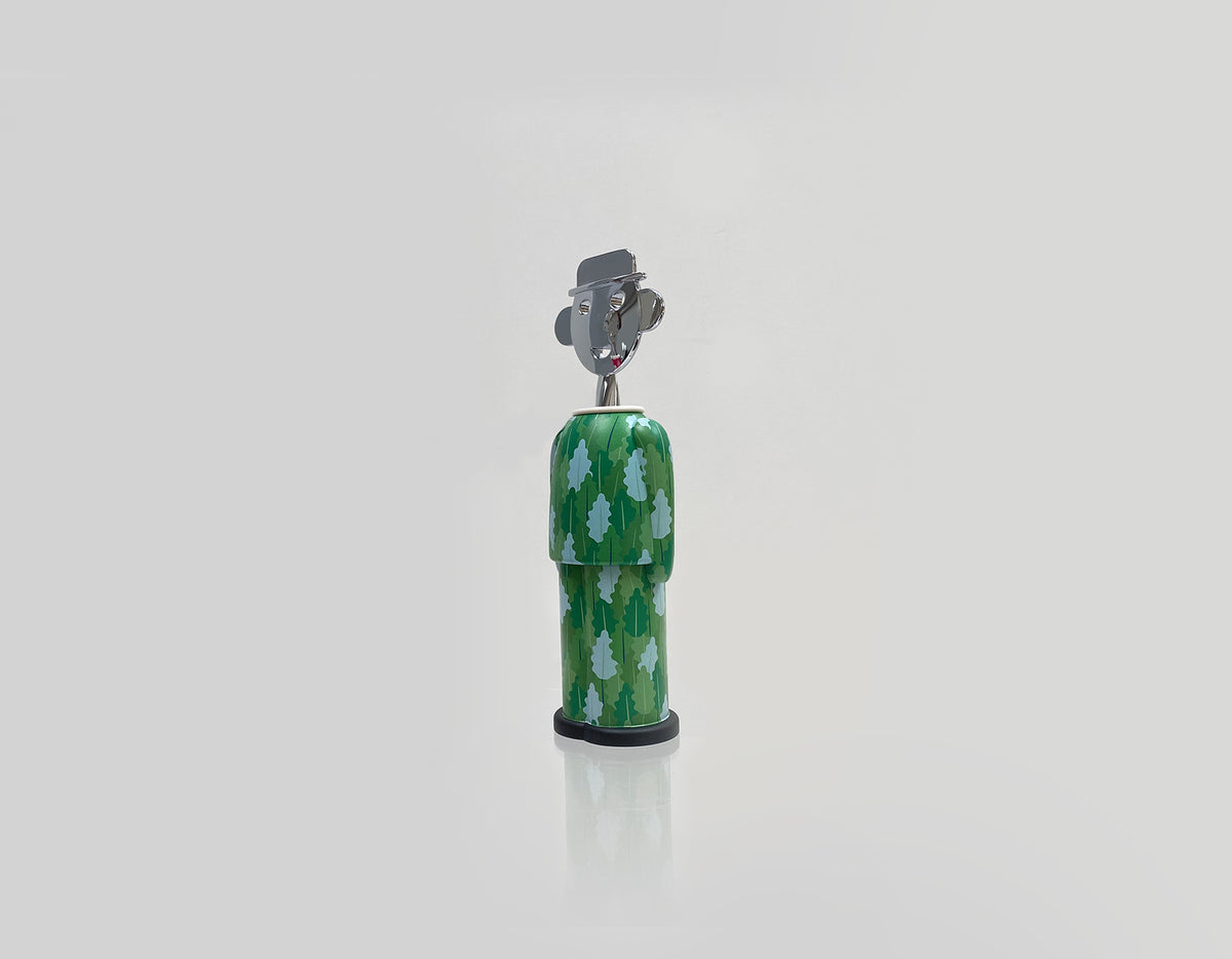 Kurkentrekker Sandro Arborea van Alessi, groen met bladmotief, ontwerp Fulvia Mendini.
