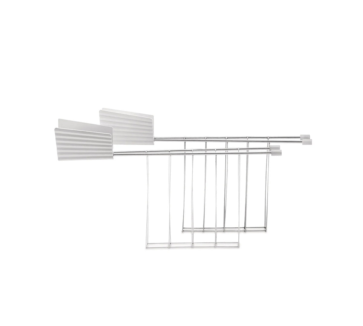 Alessi houder voor toast, plissé, wit met metalen draadrek, ontwerp Michele De Lucchi