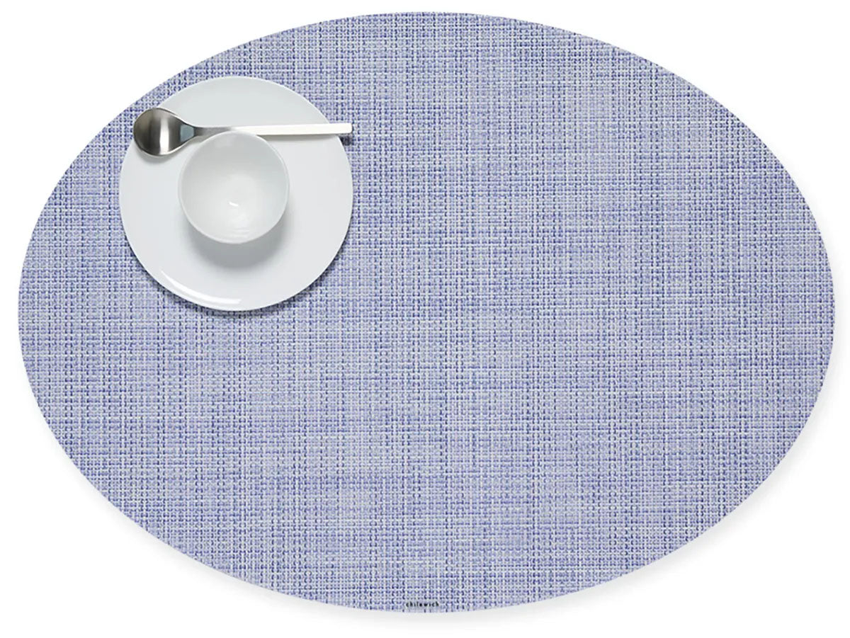Ovale placemat Mini Basketweave van Sandy Chilewide, periwinkle, bovenaanzicht