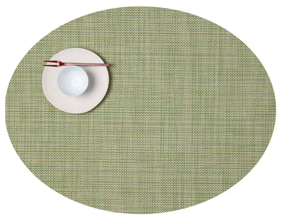 Ovale placemat in dille, Mini Basketweave structuur, ontwerp Sandy Chilewich