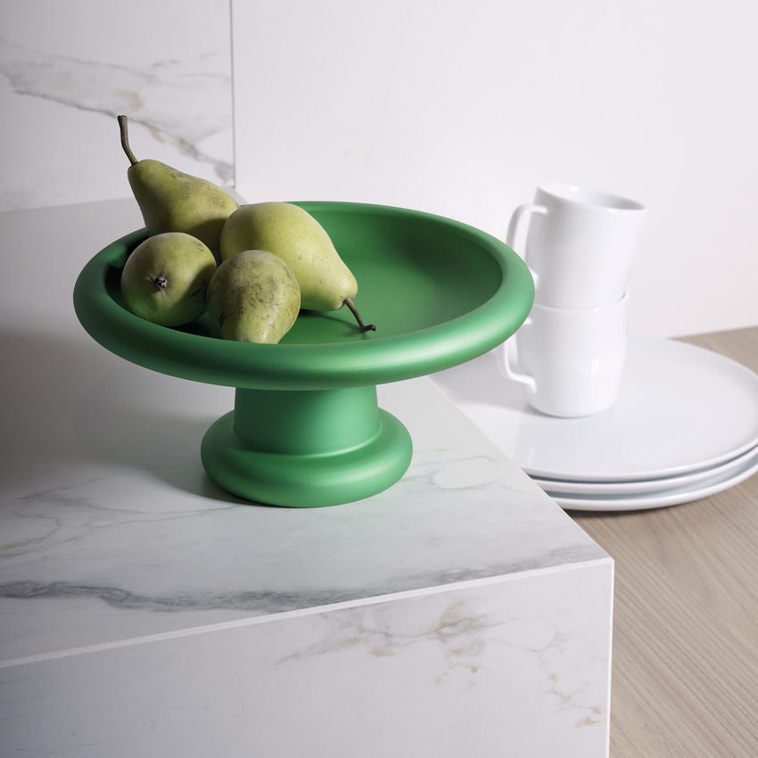 Discolo cakestand in groen, gevuld met peren