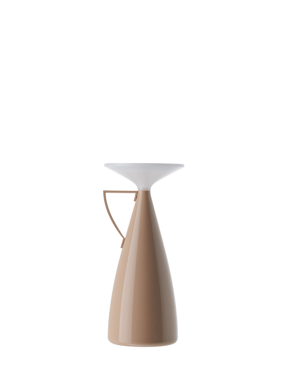 Kartell Camomille tafellamp in crema en cipria, zijaanzicht, licht uit