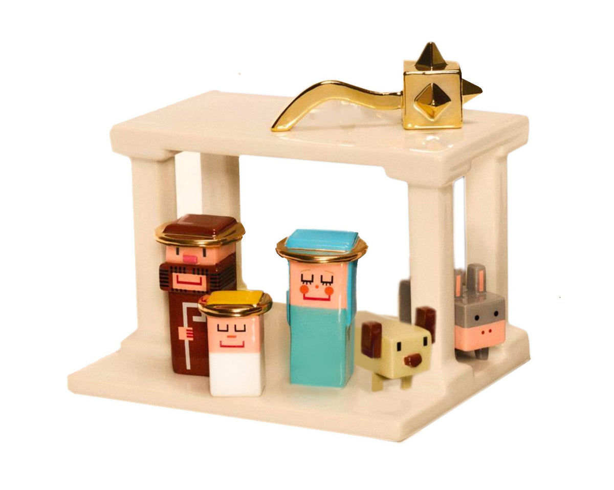 Miracolo kerststal met complete set beeldjes en gouden ster