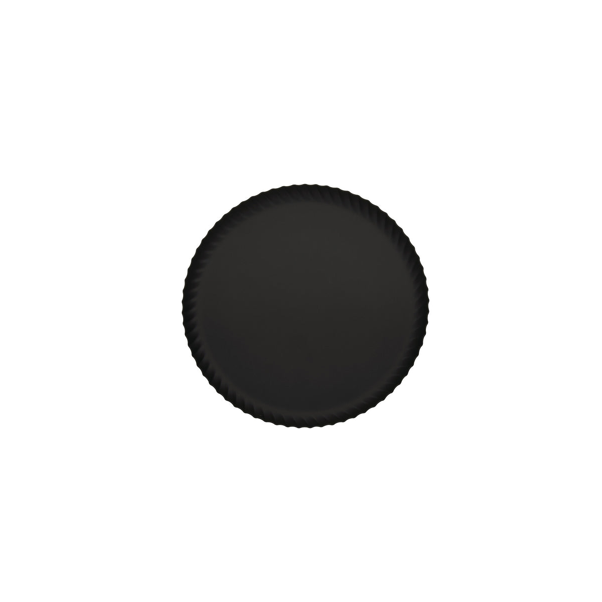 Alessi Pleats Rond dienblad in zwart, ontwerp Jin Kuramoto, bovenaanzicht