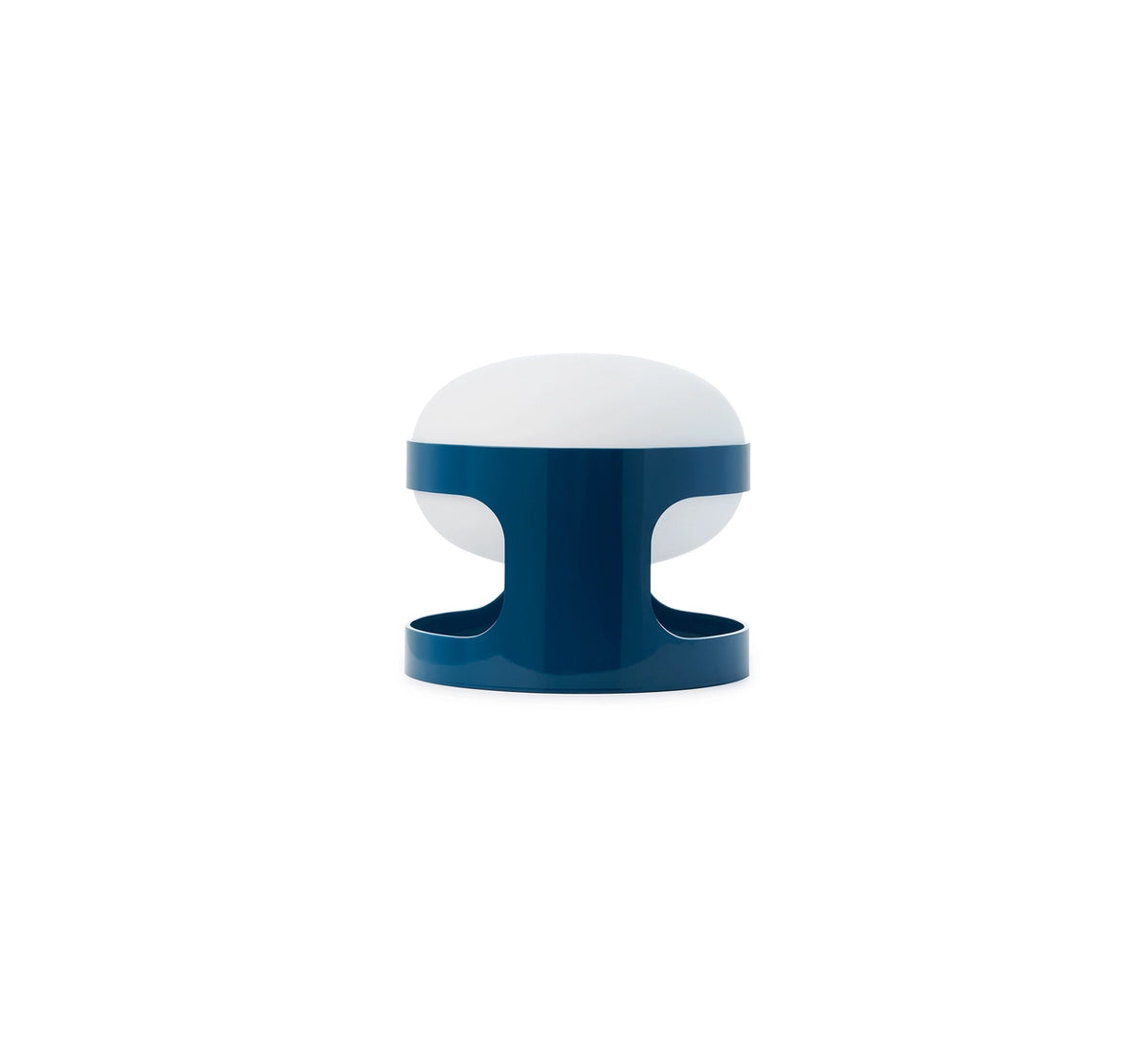 Kartell KD28 tafellamp in petrol met matte koepelvormige diffuser en voet.