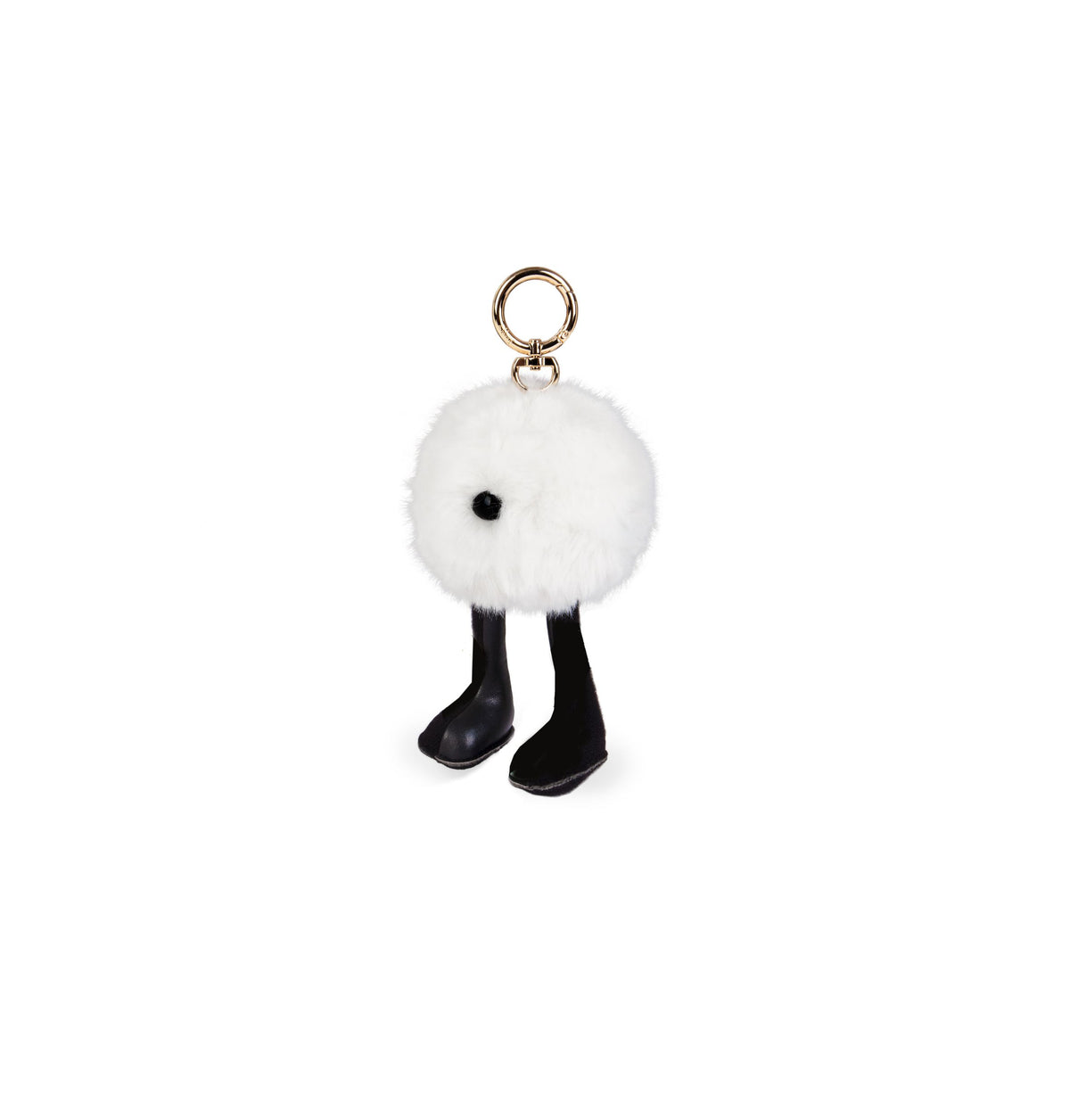 Zuny Nyra tashanger uit de collectie Mooie Dieren, wit pluche met zwarte pootjes, vooraanzicht