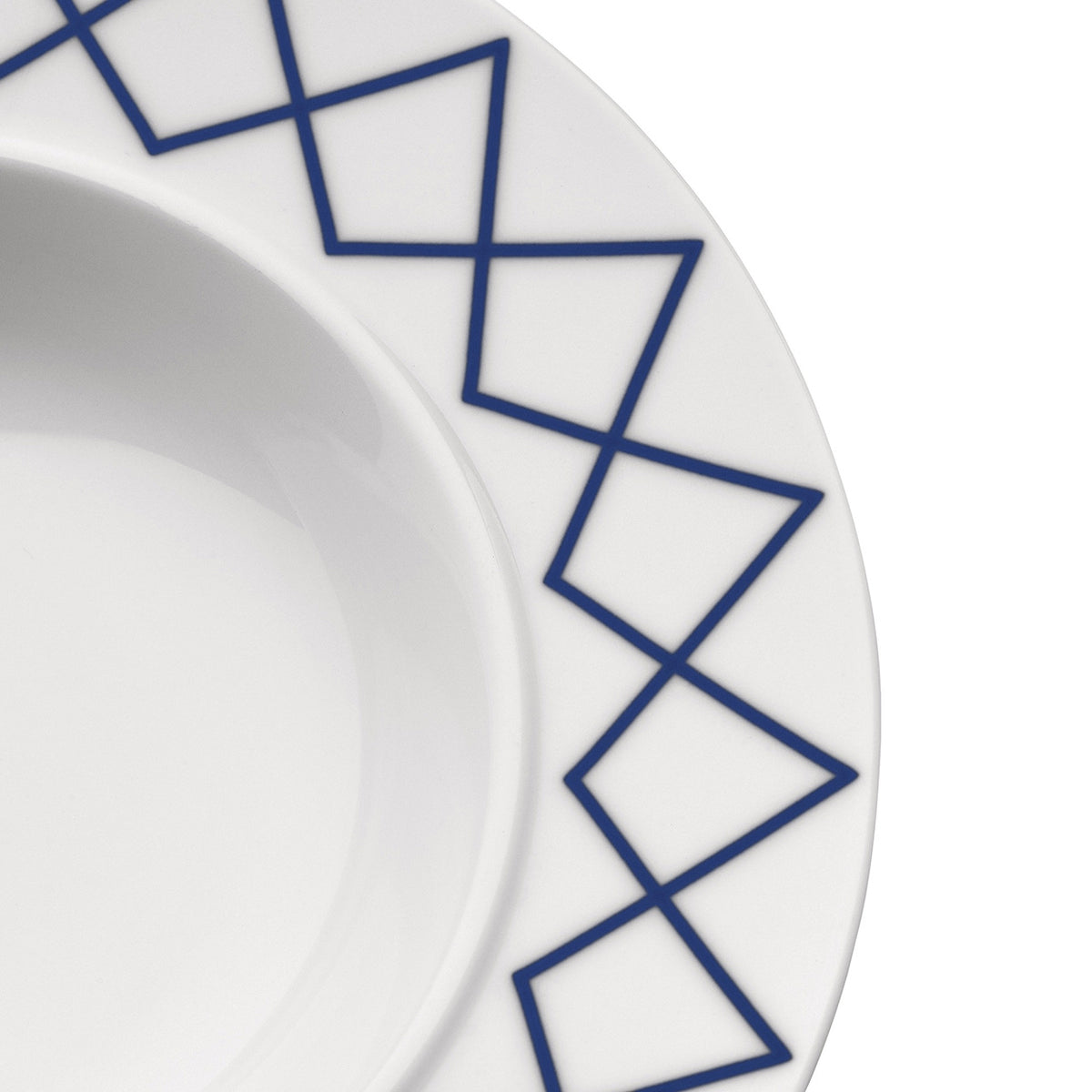 Detail van de blauwe rand van het Alessi diner bord My Beautiful China