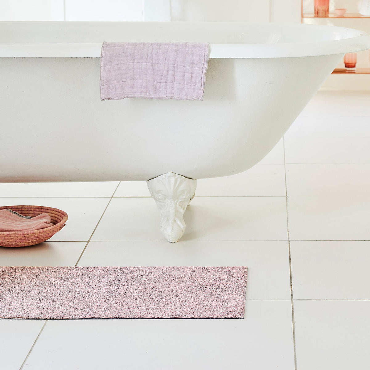 Chilewich deurmat Heathered Blush in gebruik