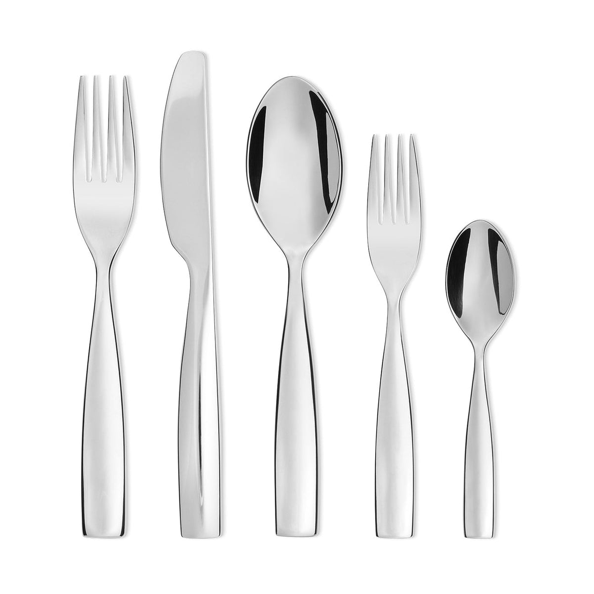Alessi Dressed bestek van Marcel Wanders: vork, mes, lepel, dessertvork en theelepel