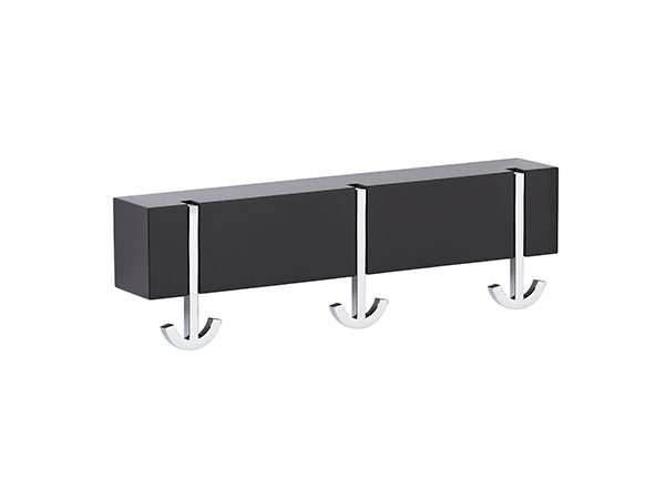 Alessi Ancora Tre coat rack with three hooks, black with chrome