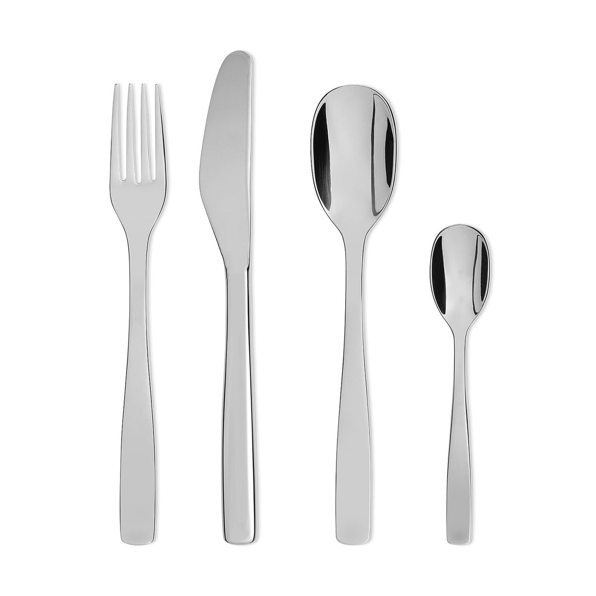 Alessi Knifeforkspoon 24 Mono bestekset, mes, vork, eetlepel en koffielepel in rvs