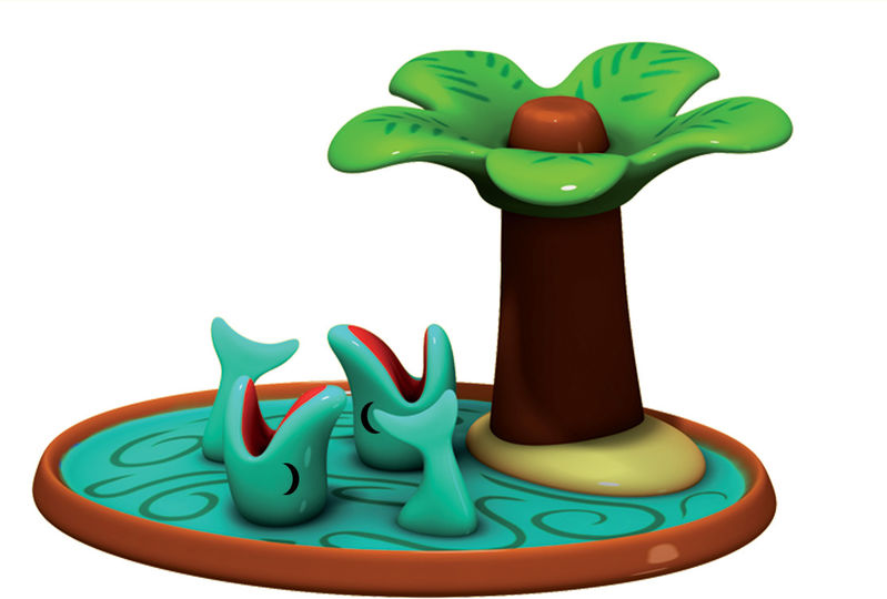 Alessi Little Paradise beeldjes, palmboom met dolfijnen, Massimo Giacon
