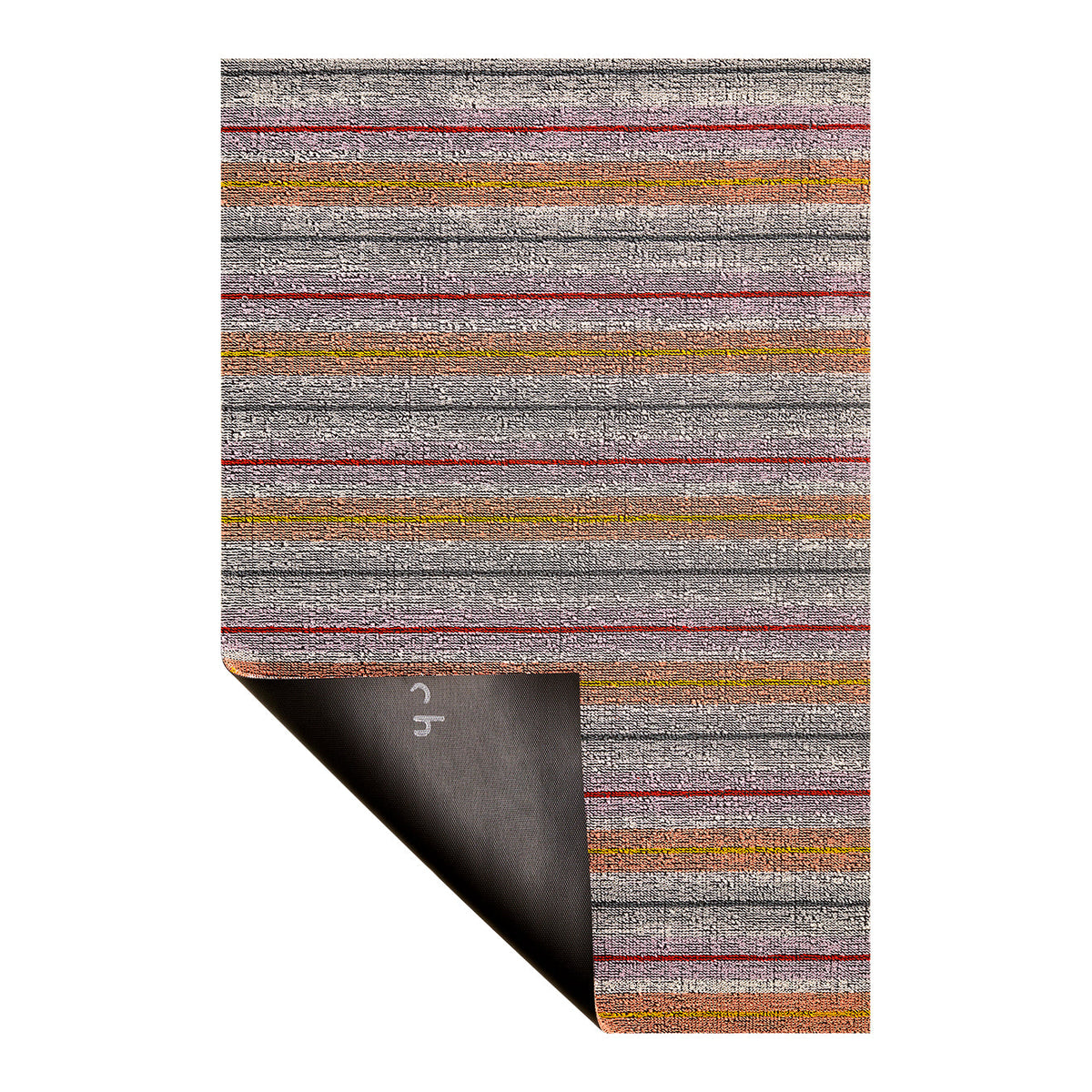 Hoek en rand van de Chilewich deurmat Ribbon Stripe Bonbon
