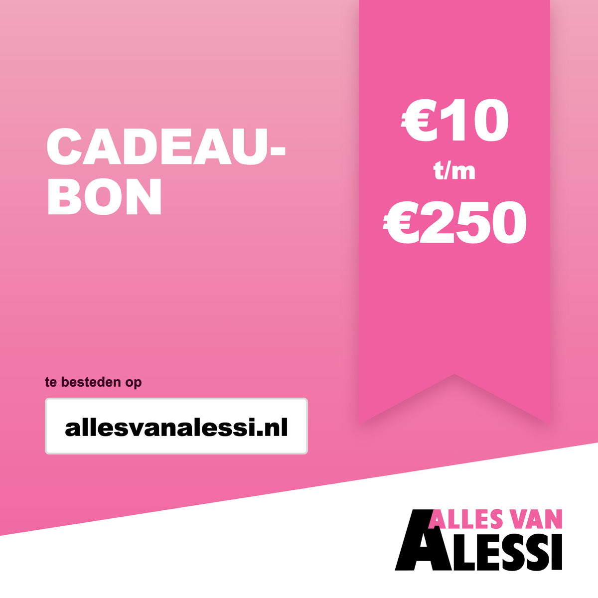 Cadeaubon Alles van Alessi, te besteden vanaf €10 tot en met €250
