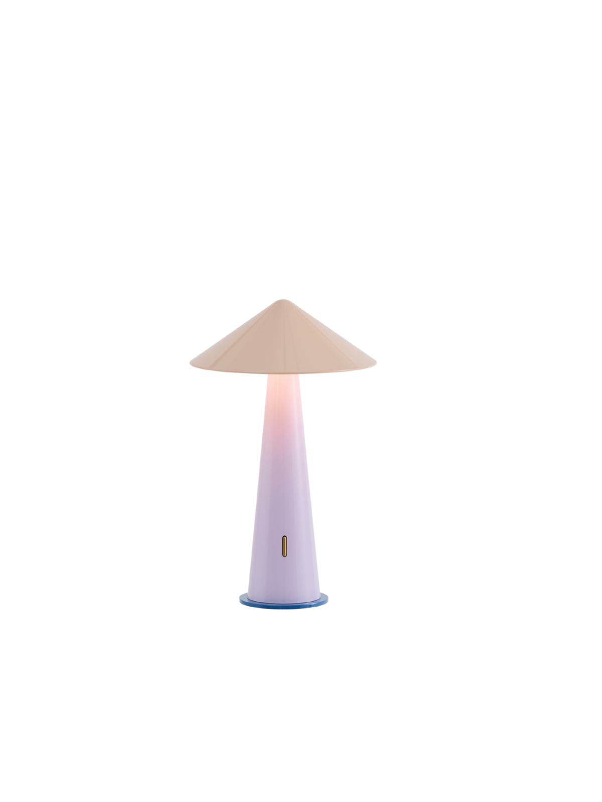 Tipsy oplaadlampje van Fine Lumens met beige kap en lavendel voet