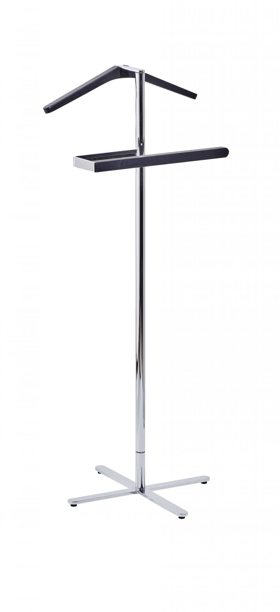 Alessi Turno dressboy in zwart hout met verchroomd metalen onderstel