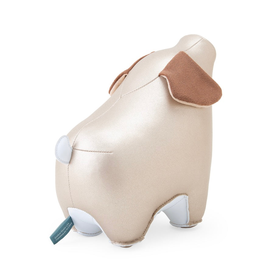 Zuny Pig Diya paperweight in pearl gold, rear view