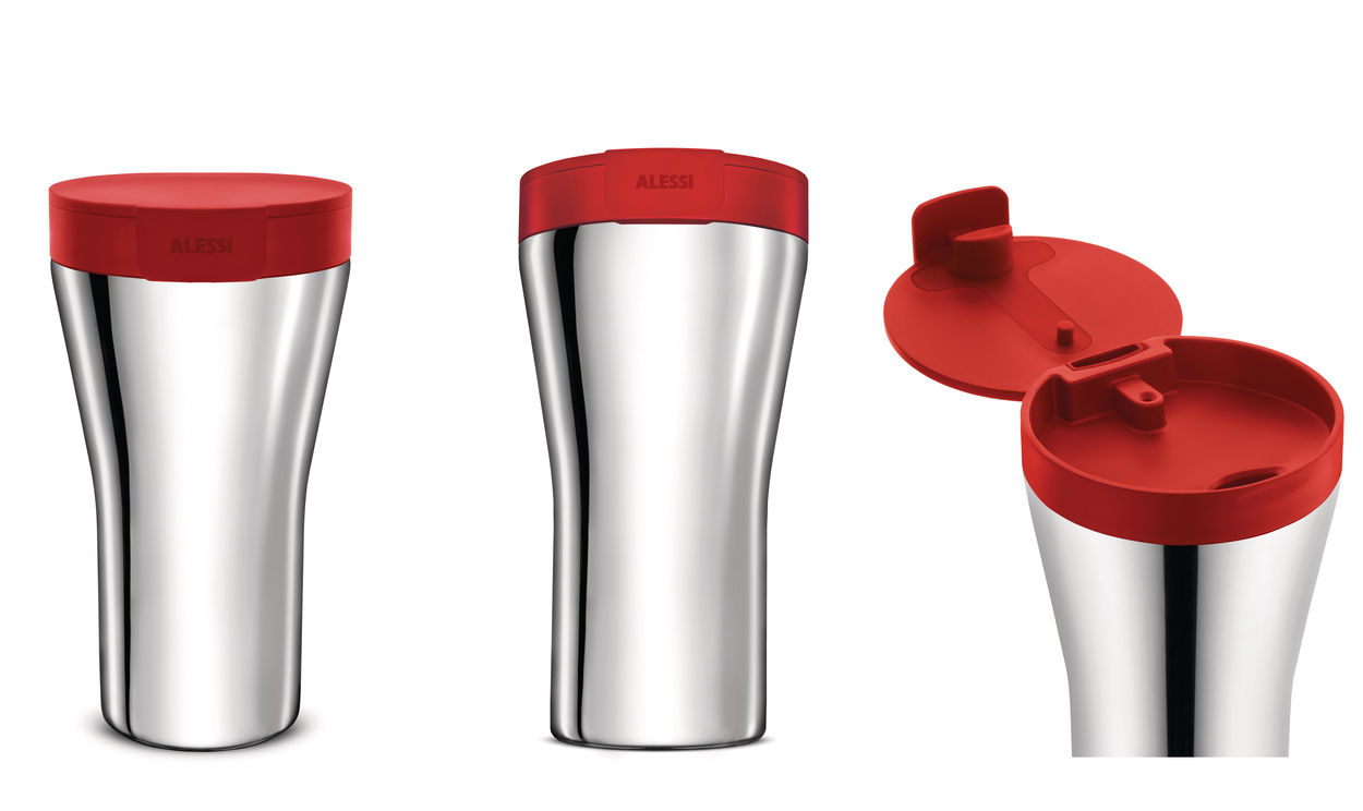 ritme G Th Alessi: Caffa Rood Thermos Beker Koffiemakers / AllesVanAlessi.nl