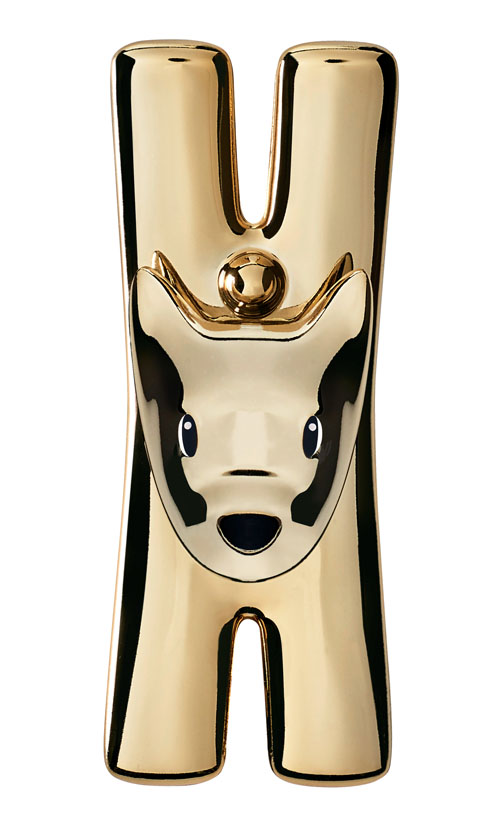 Alessi Hond Clip Giampo Goud