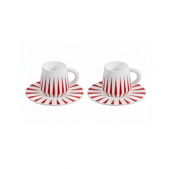 Alessi Delight Espresso Set Rood