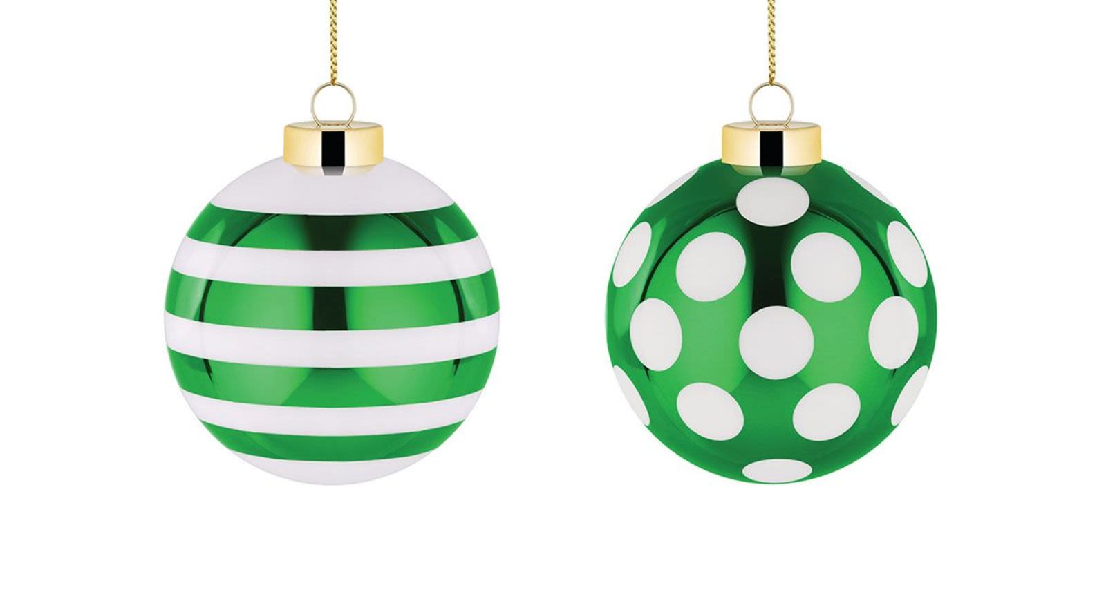 Alessi Delight Kerstballen Groen Set 2